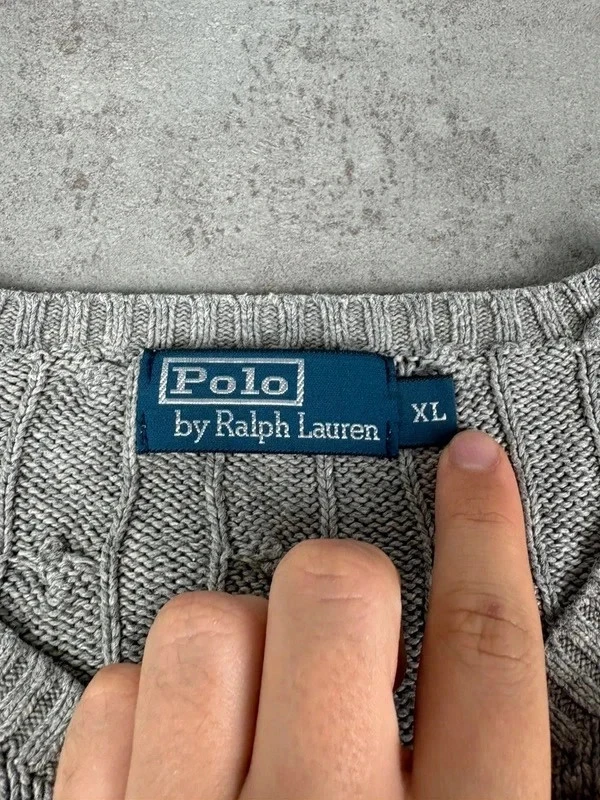 🌸 Twisted gray silk sweater, Ralph Lauren blue logo Size XL/42 🌸 – photo 7